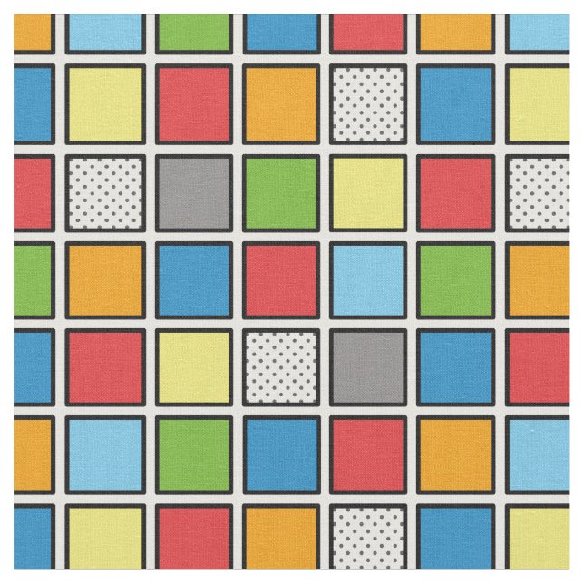 Tissu Carré du style de bande dessinée (Fermer)