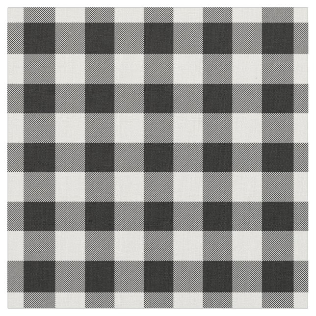 Tissu Carreau Gingham Blanc & Noir (Fermer)