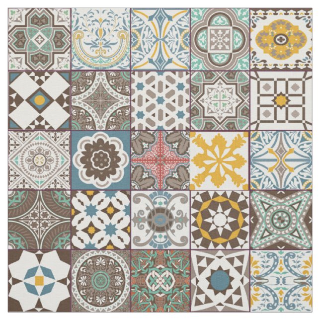 Tissu Carreau marocain coloré (Échantillon)