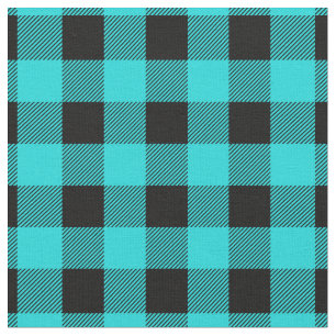 Tissu Carreaux aqua et noir vintage Buffalo