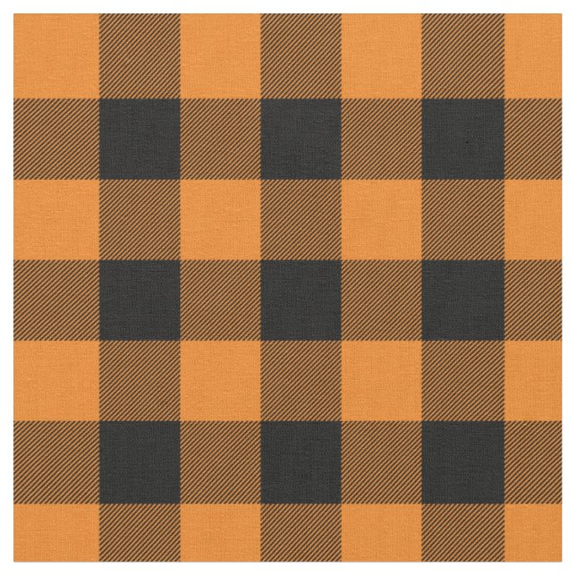 Tissu Carreaux de buffle orange et noir (Fermer)