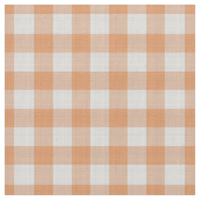 Tissu Carreaux Gingham à carreaux orange (Fermer)