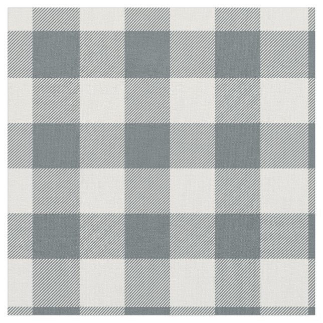 Tissu Carreaux Gingham Bleu Gris et Blanc (Fermer)