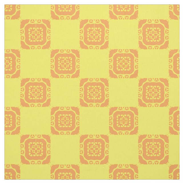 Tissu - Carreaux orange (Échantillon)