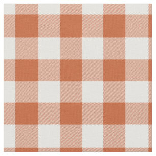 Tissu Carreaux orange et blanc Gingham