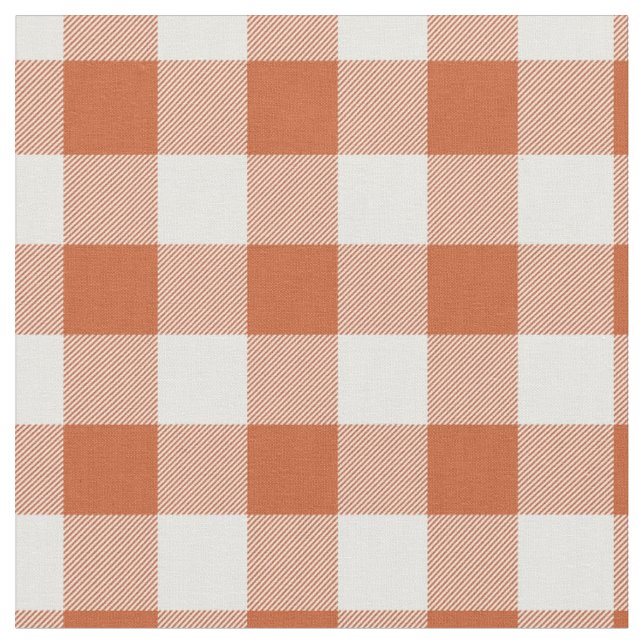 Tissu Carreaux orange et blanc Gingham (Fermer)