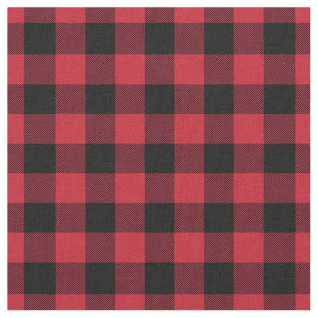 Tissu Carreaux Rouge et Noir Gingham (Fermer)