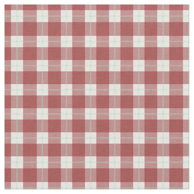 Tissu Carreaux Rouges / Vert Clair / Blanc (Fermer)