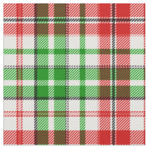 Tissu Carreaux Tartan à motif écossais blanc rouge et ve