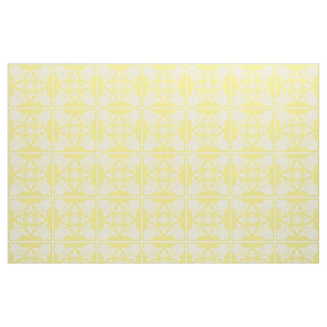 Tissu Carrelage blanc jaune Motif (Fat Quarter)