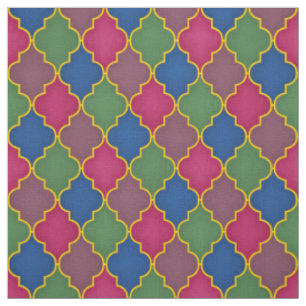 Tissu Carrelage bleu marocain (petite échelle)