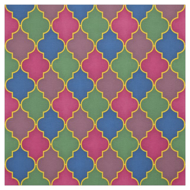 Tissu Carrelage bleu marocain (petite échelle) (Échantillon)