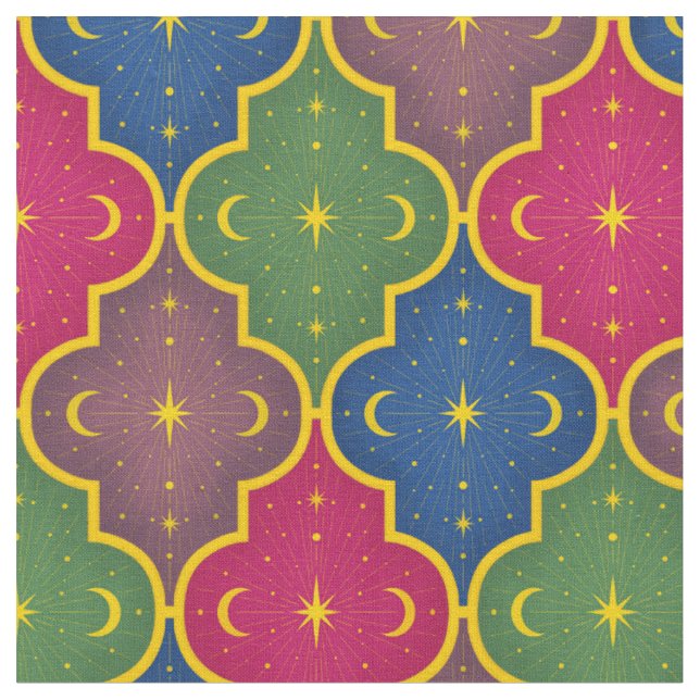 Tissu Carrelage marocain céleste (grande échelle) (Fermer)