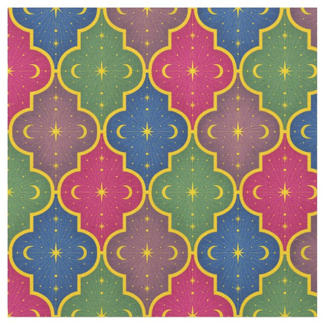 Tissu Carrelage marocain céleste (petite échelle) (Fermer)