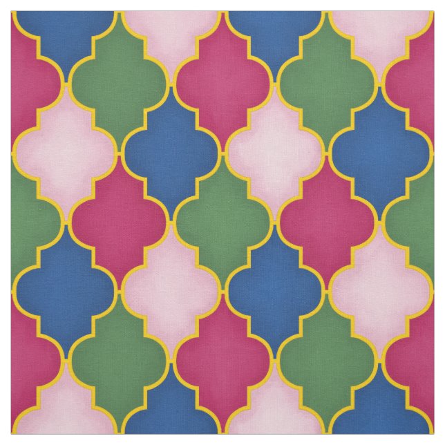 Tissu Carrelage marocain rose (grande échelle) (Échantillon)