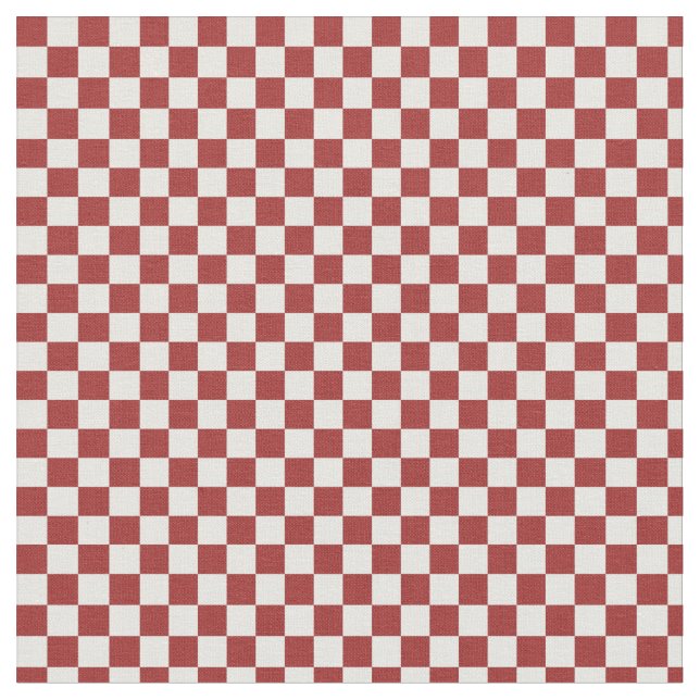 Tissu Carrés Checkered rouges et blancs (Fermer)
