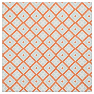 Tissu Carrés de couleur bleu vert pâle orange pâle ve