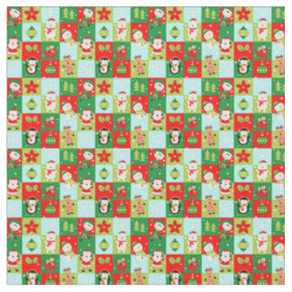 Tissu Carrés de Noël Elfes du Père Noël Renne & Plus