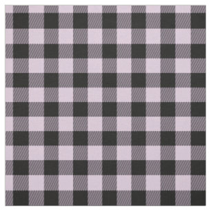 Tissu Carrés de Tartan en En vichy rose noire Motif