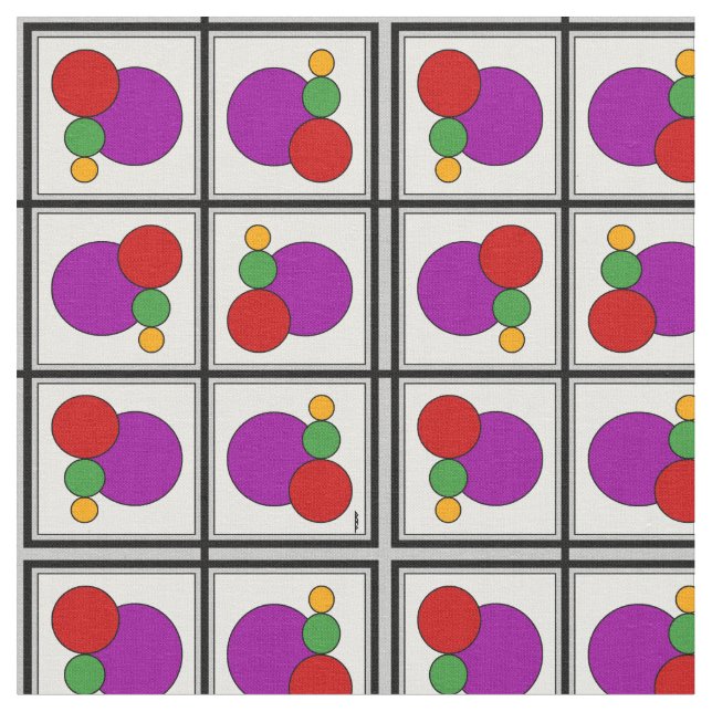 Tissu Carrés et cercles Abstraits (Fermer)