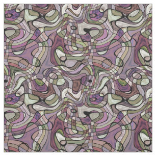 Tissu Carrés rétro tordus tordus violets