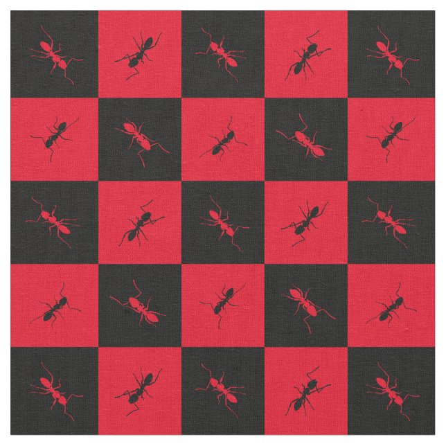Tissu carrés rouges et noirs de damier (Fermer)