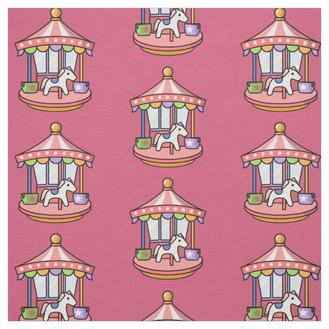Tissu Carrousel rose (Échantillon)