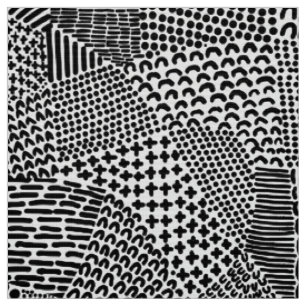 Tissu Carte Abstraite de Patchwork - Noir sur blanc