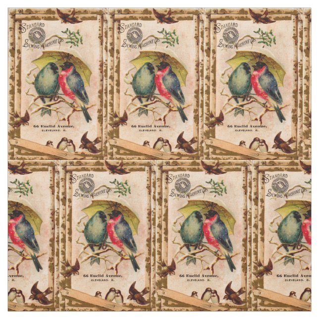Tissu Carte de commerce victorienne Standard Sewing Mach (Échantillon)