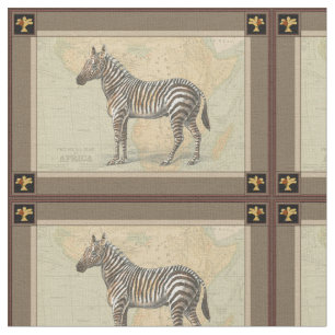 Tissu Carte de l'Afrique et un zèbre