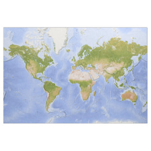 Tissu Carte de Mercator du monde