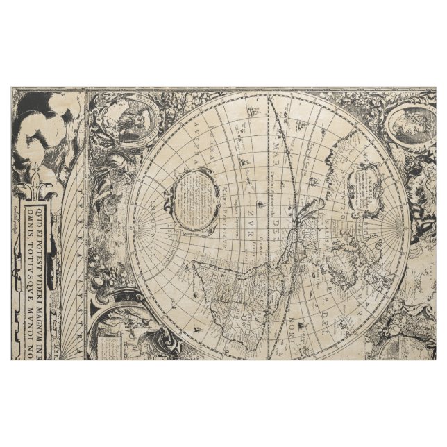 Tissu Carte de Vieux Monde (Fat Quarter)