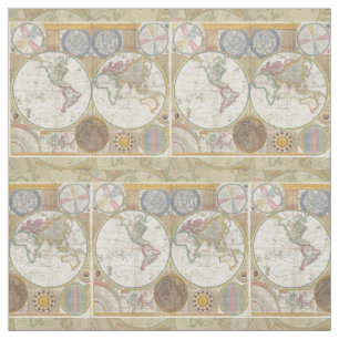 Tissu Carte de voyage du monde Antique Vintage