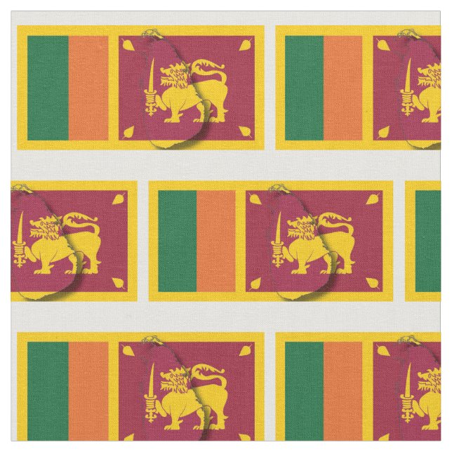Tissu Carte du drapeau SRI LANKA (Fermer)