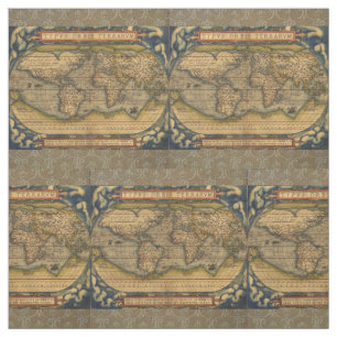 Tissu Carte du monde Antique Ortelius Europe Voyage