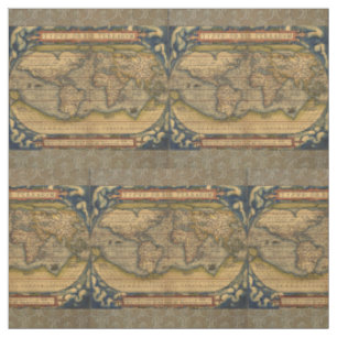 Tissu Carte du monde d'Ortelius 1570 : Cartographie anti