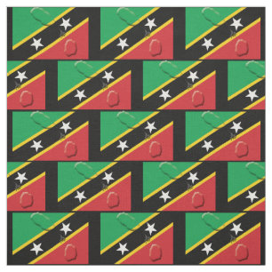 Tissu Carte et drapeau de ST KITTS