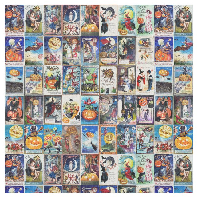 Tissu Carte postale de cru de Halloween (Fermer)