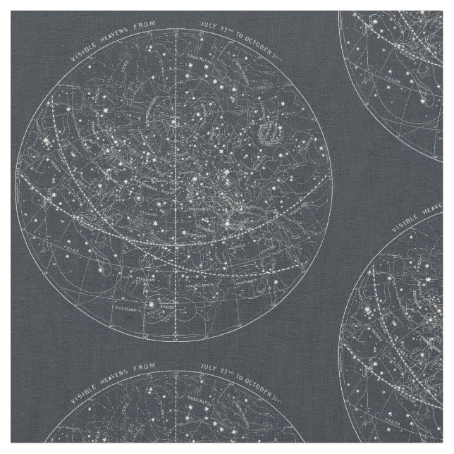 Tissu Carte vintage de constellation (Fermer)
