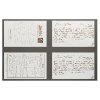 Tissu Cartes vintages de recette