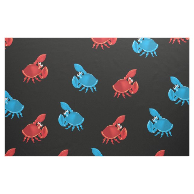 Tissu Cartographie Crabe Poisson Motif d'impression (Fat Quarter)