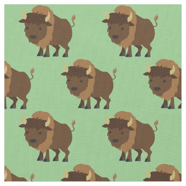 Tissu Cartographie de Bison de Buffle mignon (Fermer)