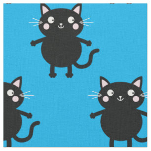 Tissu Carton bleu noir Chats Baby Nursery Salle pour enf