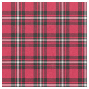 Tissu Carton sport rouge cerise et noir