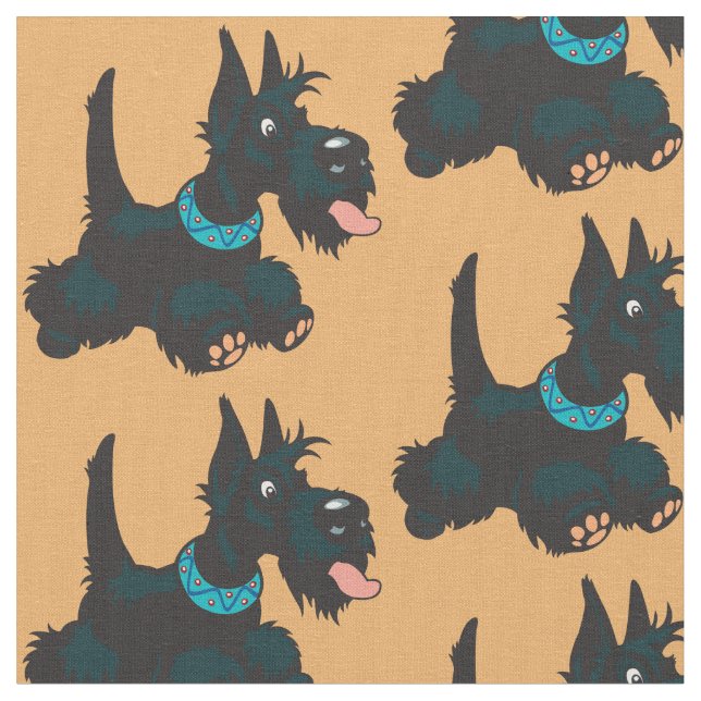 Tissu Cartoon écossais terrier (Fermer)