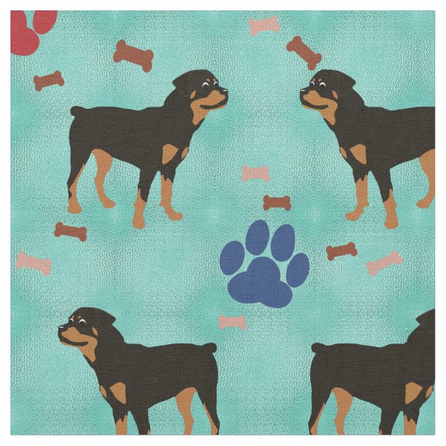 Tissu Cartoon Rottweiler (Fermer)