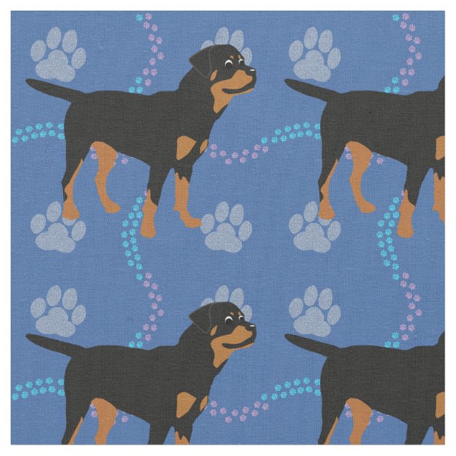 Tissu Cartoon Rottweiler (Fermer)