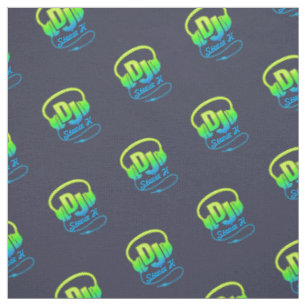 Tissu Casques DJ personnalisés en bleu vert jaune