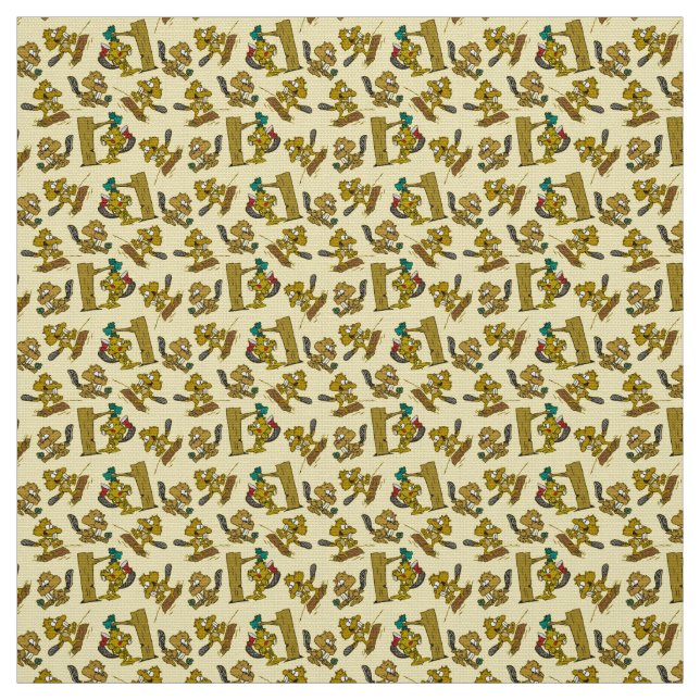 Tissu Castors mignons partout ! (Échantillon)