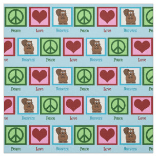 Tissu Castors Peace Love